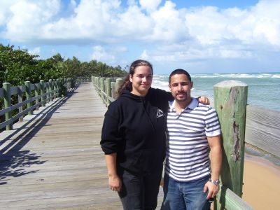 Beth and Master Vega at the beach